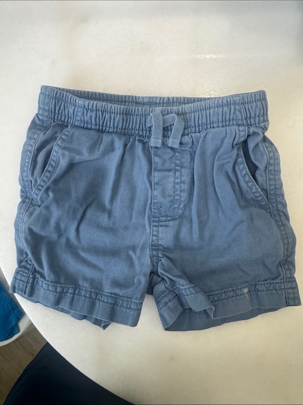 Tea Collection Dusty Blue Elastic-Waist Kids Shorts